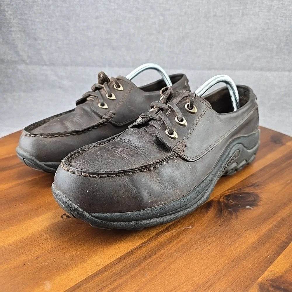 Merrell Jungle Sport Chocolate Brown Leather Boat Shoes Mens 9.5 Womens 11 99301